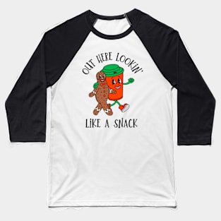 Boujee Looking Like A Snack, Retro Funny Christmas Baseball T-Shirt